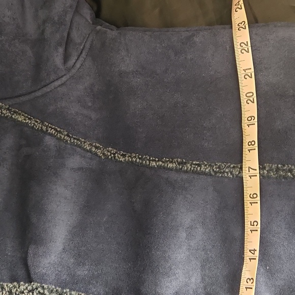 L.L.BEAN RARE blue suede,Sailor sherpa lined button-down winter jacket - Picture 13 of 13